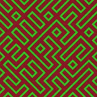 Seamless red and green maze pattern on glitter paper