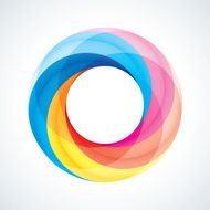 Abstract Design Logo Element Twisted circles with 5 pieces
