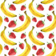 Watercolor seamless pattern with fruits and berries N4