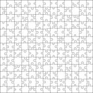 Puzzle template 169 pieces 13x13 vector