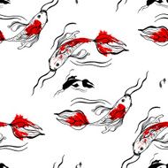 Koi fishes Seamless pattern