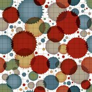 Vector ink splash seamless pattern with rounded overlap shapes N3