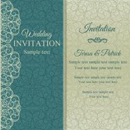 Baroque invitation blue and beige N5