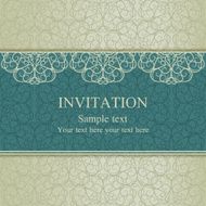 Baroque invitation blue and beige N6