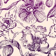 Seamless floral pattern with orchid N2