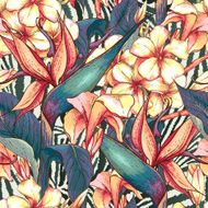 Seamless pattern with exotic flowers N2
