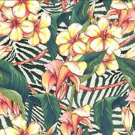 Seamless pattern with exotic flowers N3