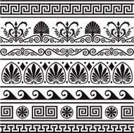 Set of vector antique greek borders