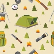 Camping seamless pattern