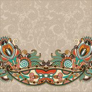 paisley design on decorative floral background for invitation p