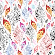 seamless pattern of colorful autumn maple leaves