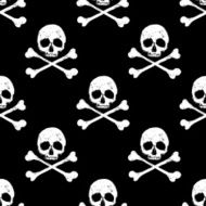 Skull and crossbones seamless background