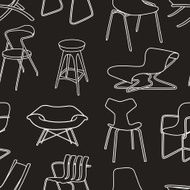 Retro chairs - seamless pattern