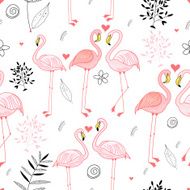holiday card with flowers and birds in love
