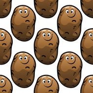 Seamless pattern of cartoon potatoes