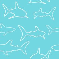 Sharks seamless pattern