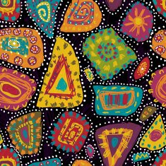 Motley tribal seamless pattern in aboriginal style