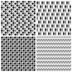 Set of 4 geometrical patterns
