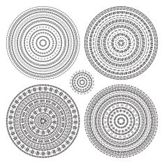 Hand drawn Circular pattern Mandala set