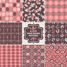 Vector seamless simple pattern set