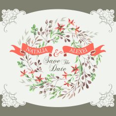 Watercolor wreath N2
