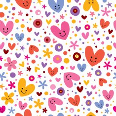 hearts & flowers pattern