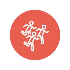 Marathon runners thin line icon