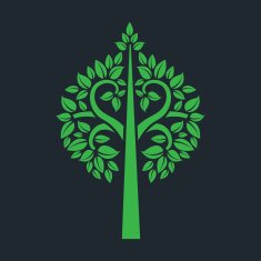 tree symbol with Thai art style isolated on dark background