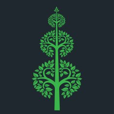tree symbol with Thai art style isolated on dark background N2
