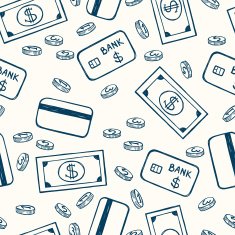 Seamless pattern with coins N2