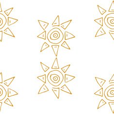 Doodle seamless pattern with sun N2