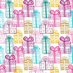 Gift seamless pattern Seamless happy birthday colorful