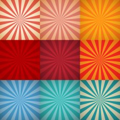 Sunburst Background Set Vector illustration