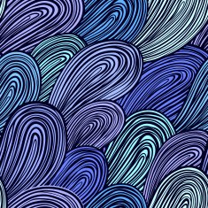 Seamless lined paisley pattern blue N2