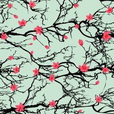 Seamless background pattern tree japanese cherry blossom