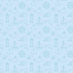 Sea seamless pattern Vector background