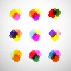 set of abstract color polygon pattern for design N2