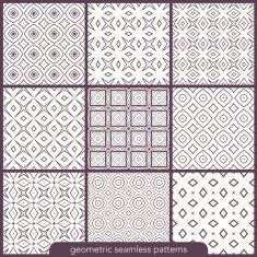 Set of 9 seamless geometric patterns N3