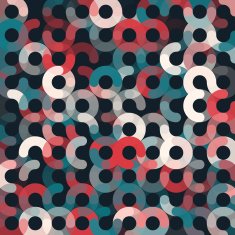 Retro Geometric Circle Pattern Square