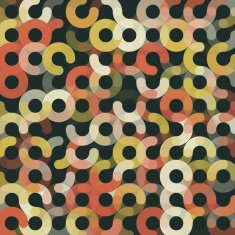Vintage Geometric Circle Pattern Square