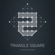 Modern stylish low poly logo with number 2