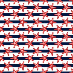 Seamless pattern with starfish Vector background