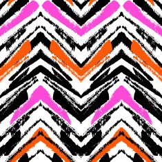 Multicolor hand drawn pattern with zigzag lines