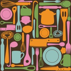 Kitchen utensils - seamless pattern