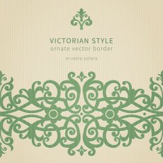 Vector seamless border in Victorian style N18