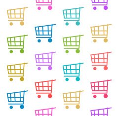 Shopping Carts Seamless Texture Colorful