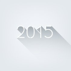 Flat style number 2015 with shadow