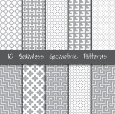 Grunge Seamless Geometric Patterns Set