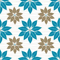 Blue Christmas Poinsettia Pattern