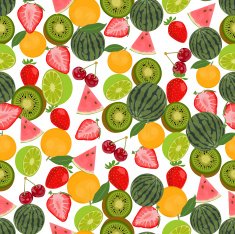 Seamless colorful background made of fruits and berries